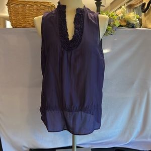 Alfani plum top sleeveless cotton silk size 14